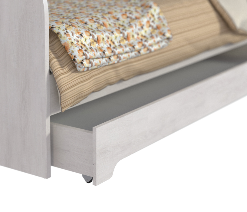 Кровати 90 см, Кровать Прованс СБ-2887/1 дуб сонома/белый с матрасом Эко4 90х200