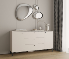 Комоды, Комод Тренд СБ-3443 3 ящика, 2 двери Кашемир серый/ЛДСП Белла Кашемир серый