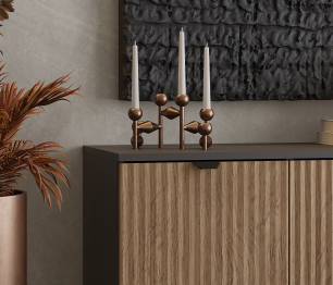 Комод Тренд СБ-3447 2 ящика, 1 дверь Диамант серый/МДФ Джаз Акация светлая