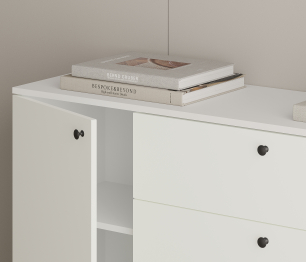 Комод Тренд СБ-3443 3 ящика, 2 двери Белый/Белла Белый Альпийский