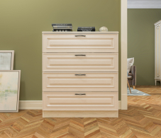 Комоды, Комод Гранд / Ливерпуль СБ-3525 Дуб Приморский Белый/МДФ Классика Светлый