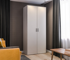 Шкафы распашные, Шкаф 2 дверный Милан СБ-3263 Серый/МДФ Светло серый