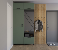 Прихожие, Прихожая Тренд с рейками Диамант серый/Белла Камыш