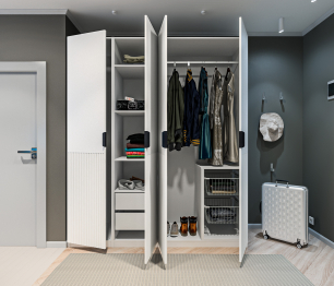 Шкаф 4-дверный 2м МАКС Джаз Белый