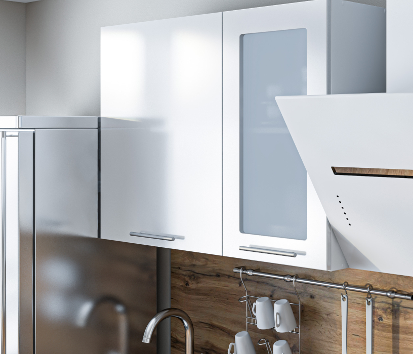 Кухонные гарнитуры, Кухонный гарнитур Регина Белый/Анна МДФ Белый глянец 1,6 м