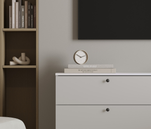 Комод Тренд СБ-3442 6 ящиков Белый Альпийский/Серый перламутровый