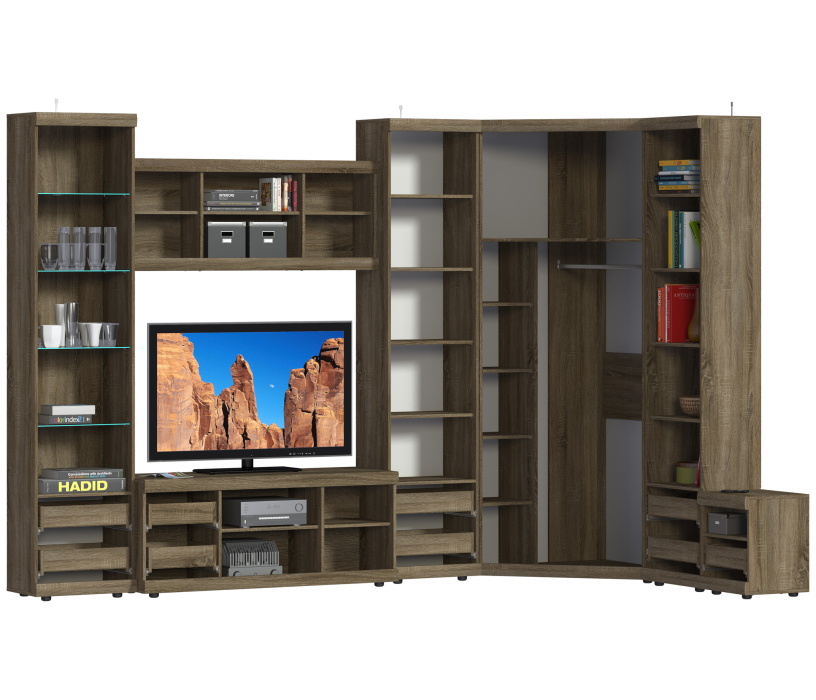 Стенки для гостиной, Монако Гостиная угловая 3232*1412*400