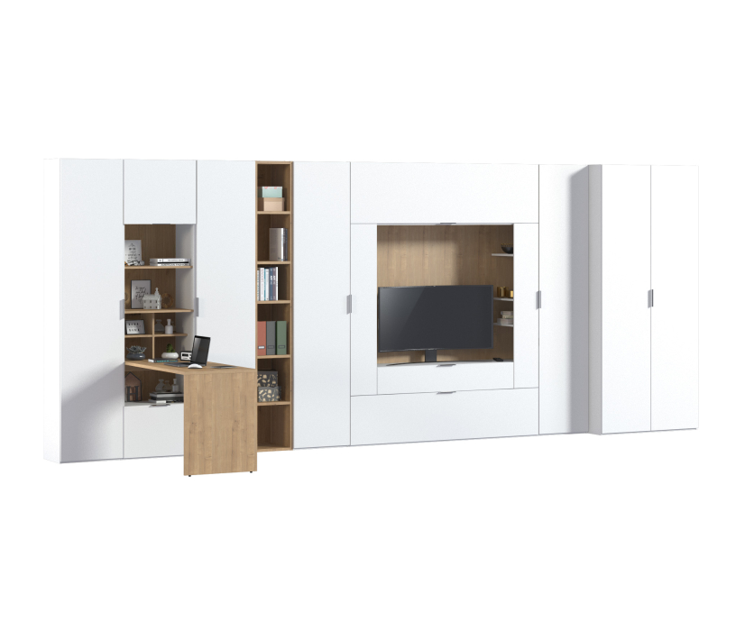 Стенки для гостиной, Гостиная с рабочим столом Мальта