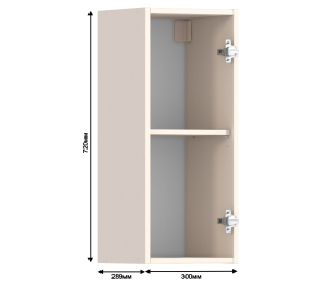 Полка с витриной Регина Песочный Дуб Сантана Светлый  300