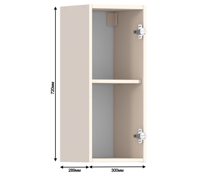 , Полка с витриной Регина Песочный Дуб Сантана Светлый  300