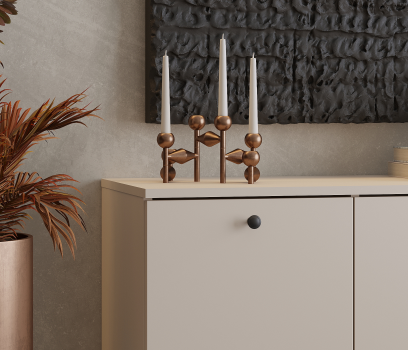 Комоды, Комод Тренд СБ-3447 2 ящика, 1 дверь Кашемир серый