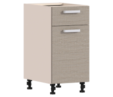 , Стол с ящиком и дверкой Регина Песочный с фасадом Дуб Сантана Светлый  400